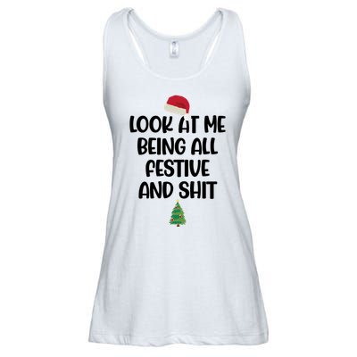 Look At Me Being All Festive And Shit Christmas Ladies Essential Flowy Tank