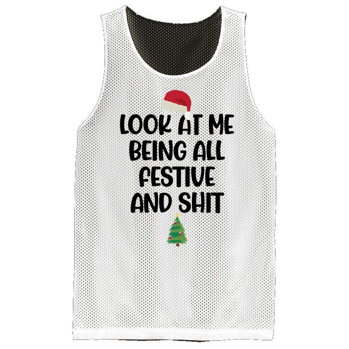 Look At Me Being All Festive And Shit Christmas Mesh Reversible Basketball Jersey Tank