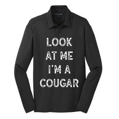 Look At Me I'm A Cougar Funny Halloween Costume  Silk Touch Performance Long Sleeve Polo