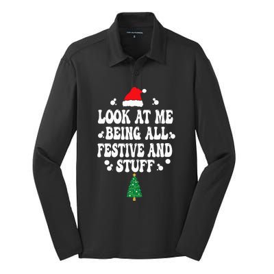 Look at me Being all Festive and Stuff Funny Ugly Sweater   Silk Touch Performance Long Sleeve Polo