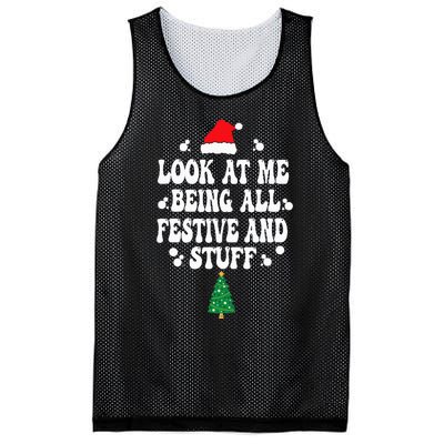 Look at me Being all Festive and Stuff Funny Ugly Sweater   Mesh Reversible Basketball Jersey Tank