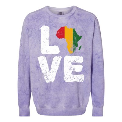 Love Africa Map Juneteenth Black History Month Melanin Blm Gift Colorblast Crewneck Sweatshirt