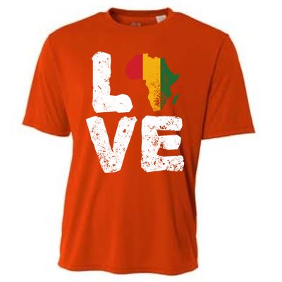 Love Africa Map Juneteenth Black History Month Melanin Blm Gift Cooling Performance Crew T-Shirt