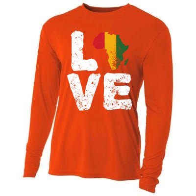 Love Africa Map Juneteenth Black History Month Melanin Blm Gift Cooling Performance Long Sleeve Crew