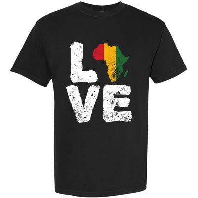 Love Africa Map Juneteenth Black History Month Melanin Blm Gift Garment-Dyed Heavyweight T-Shirt