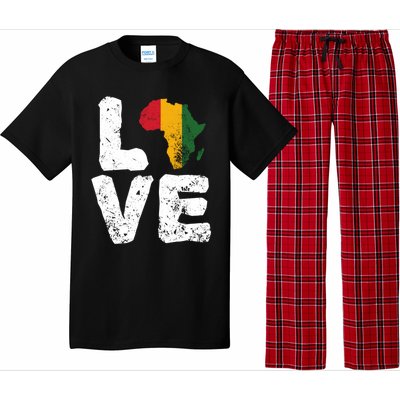 Love Africa Map Juneteenth Black History Month Melanin Blm Gift Pajama Set