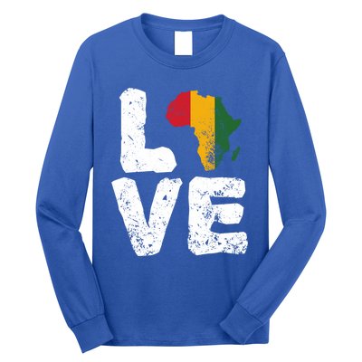 Love Africa Map Juneteenth Black History Month Melanin Blm Gift Long Sleeve Shirt