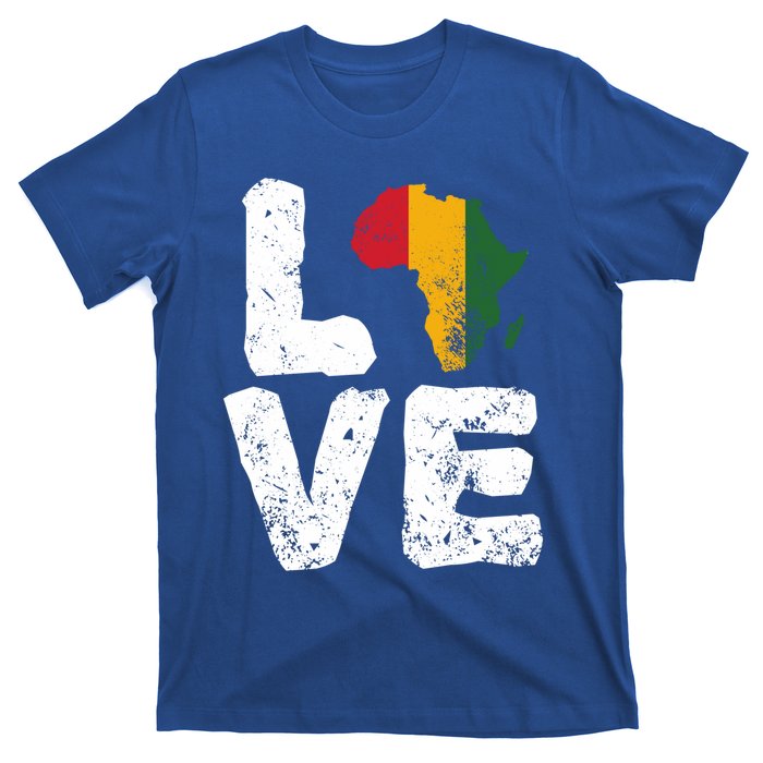 Love Africa Map Juneteenth Black History Month Melanin Blm Gift T-Shirt