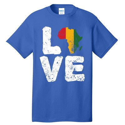 Love Africa Map Juneteenth Black History Month Melanin Blm Gift Tall T-Shirt