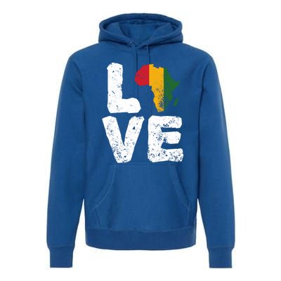 Love Africa Map Juneteenth Black History Month Melanin Blm Gift Premium Hoodie