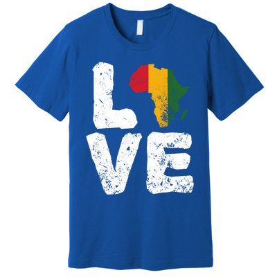 Love Africa Map Juneteenth Black History Month Melanin Blm Gift Premium T-Shirt