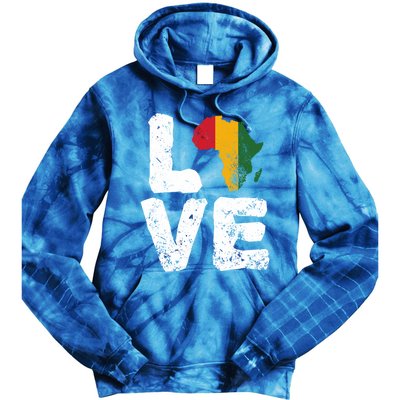 Love Africa Map Juneteenth Black History Month Melanin Blm Gift Tie Dye Hoodie