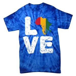 Love Africa Map Juneteenth Black History Month Melanin Blm Gift Tie-Dye T-Shirt