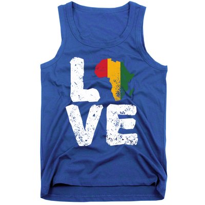 Love Africa Map Juneteenth Black History Month Melanin Blm Gift Tank Top