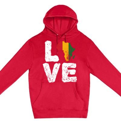 Love Africa Map Juneteenth Black History Month Melanin Blm Gift Premium Pullover Hoodie