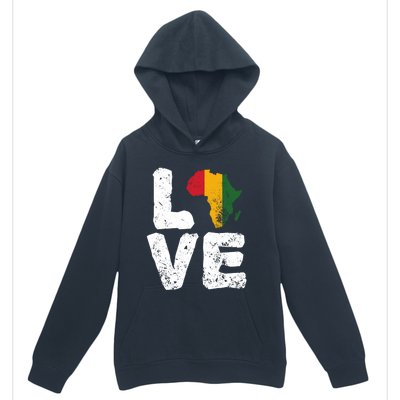 Love Africa Map Juneteenth Black History Month Melanin Blm Gift Urban Pullover Hoodie