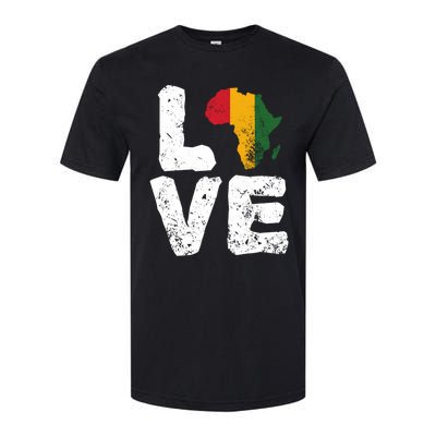 Love Africa Map Juneteenth Black History Month Melanin Blm Gift Softstyle CVC T-Shirt