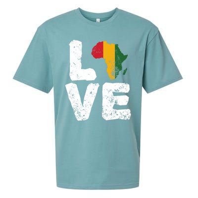 Love Africa Map Juneteenth Black History Month Melanin Blm Gift Sueded Cloud Jersey T-Shirt