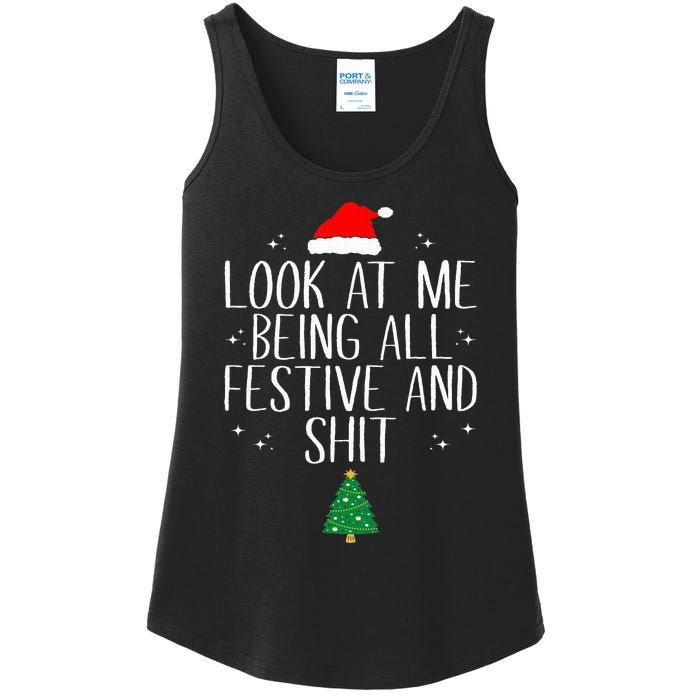 Look At Me Being All Festive And Funny Christmas Ladies Essential Tank