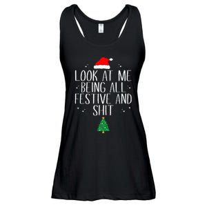 Look At Me Being All Festive And Funny Christmas Ladies Essential Flowy Tank