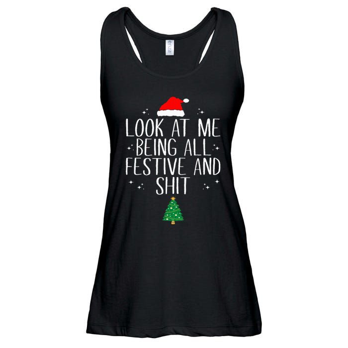 Look At Me Being All Festive And Funny Christmas Ladies Essential Flowy Tank