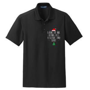 Look At Me Being All Festive And Funny Christmas Dry Zone Grid Polo