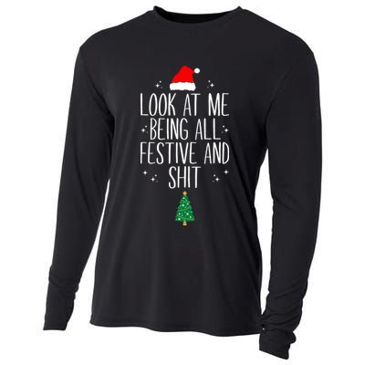 Look At Me Being All Festive And Shit Funny Xmas 2023 Cooling Performance Long Sleeve Crew
