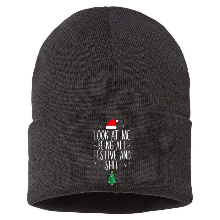 Look At Me Being All Festive And Shit Funny Xmas 2023 Sustainable Knit Beanie