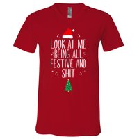 Look At Me Being All Festive And Shit Funny Xmas 2023 V-Neck T-Shirt