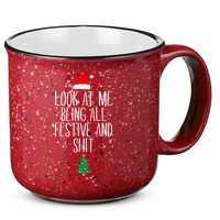 Look At Me Being All Festive And Shit Funny Xmas 2023 15oz Campfire Ceramic Mug