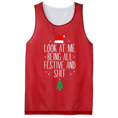 Look At Me Being All Festive And Shit Funny Xmas 2023 Mesh Reversible Basketball Jersey Tank
