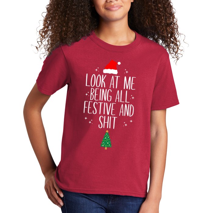 Look At Me Being All Festive And Shit Funny Xmas 2023 Kids T-Shirt