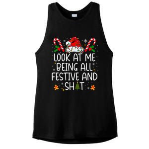 Look At Me Being All Festive And Funny Christmas Tree Ladies PosiCharge Tri-Blend Wicking Tank