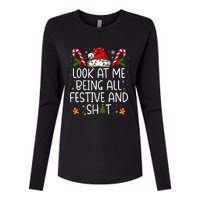 Look At Me Being All Festive And Funny Christmas Tree Womens Cotton Relaxed Long Sleeve T-Shirt