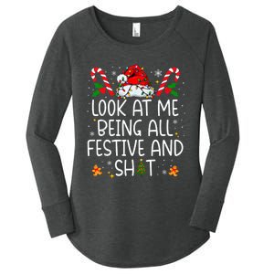 Look At Me Being All Festive And Funny Christmas Tree Women's Perfect Tri Tunic Long Sleeve Shirt