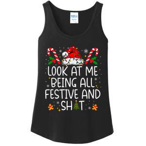 Look At Me Being All Festive And Funny Christmas Tree Ladies Essential Tank