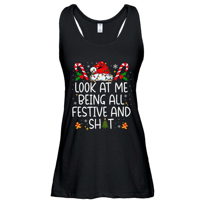 Look At Me Being All Festive And Funny Christmas Tree Ladies Essential Flowy Tank