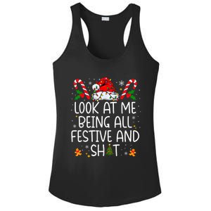 Look At Me Being All Festive And Funny Christmas Tree Ladies PosiCharge Competitor Racerback Tank