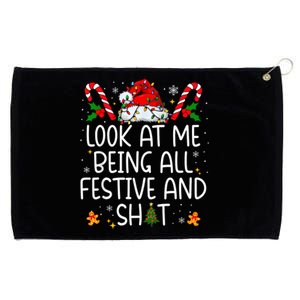 Look At Me Being All Festive And Funny Christmas Tree Grommeted Golf Towel