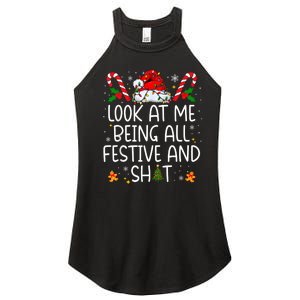 Look At Me Being All Festive And Funny Christmas Tree Women's Perfect Tri Rocker Tank