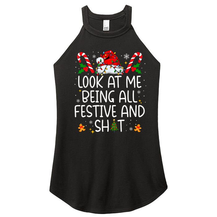 Look At Me Being All Festive And Funny Christmas Tree Women's Perfect Tri Rocker Tank