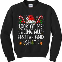 Look At Me Being All Festive And Funny Christmas Tree Kids Sweatshirt