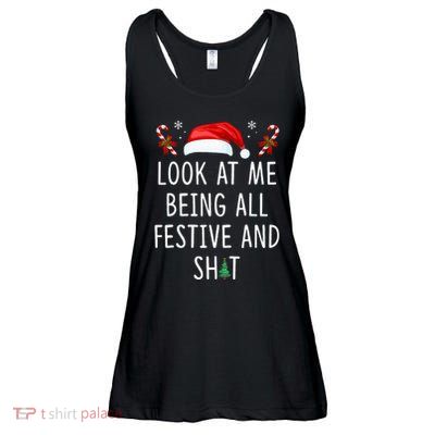 Look At Me Being All Festive And Funny Christmas Tree Ladies Essential Flowy Tank
