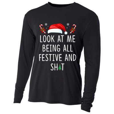 Look At Me Being All Festive And Funny Christmas Tree Cooling Performance Long Sleeve Crew