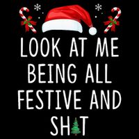 Look At Me Being All Festive And Funny Christmas Tree Pom Pom 12in Knit Beanie