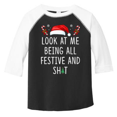 Look At Me Being All Festive And Funny Christmas Tree Toddler Fine Jersey T-Shirt