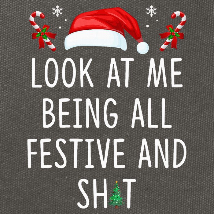 Look At Me Being All Festive And Funny Christmas Tree Cotton Canvas Backpack