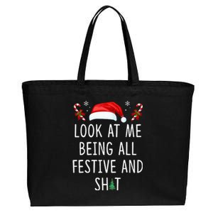 Look At Me Being All Festive And Funny Christmas Tree Cotton Canvas Jumbo Tote