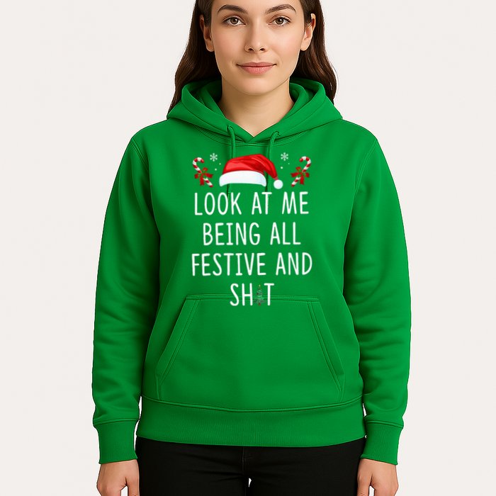 Look At Me Being All Festive And Funny Christmas Tree Hoodie