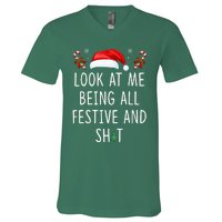 Look At Me Being All Festive And Funny Christmas Tree V-Neck T-Shirt